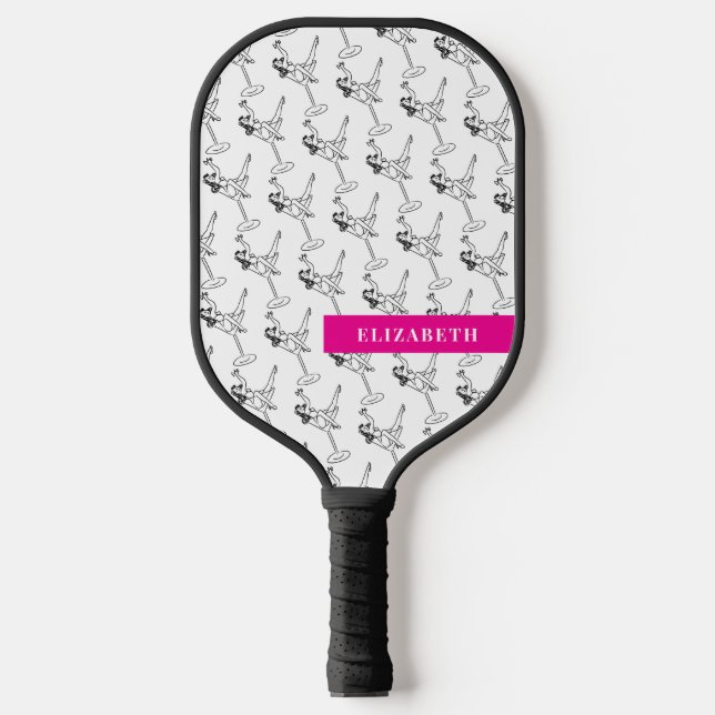 Raquette De Pickleball Verre Martini noir et blanc rétro Personnalisé