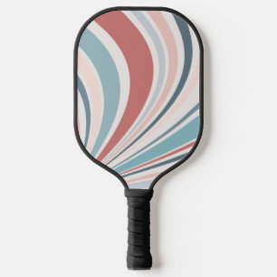 Raquette De Pickleball Vibes rétro colorées en rose, bleu et gris
