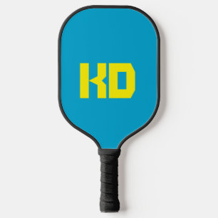 Raquette De Pickleball Vibrant bleu couleur jaune Monogramme