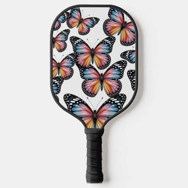 Raquette De Pickleball Vibrant Colorful Butterfly Illustration” (Recto)