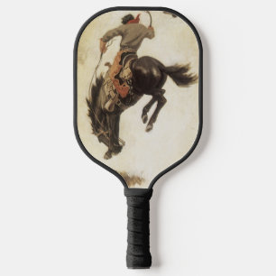 Raquette De Pickleball Vintage Cowboy, Bronco Buster Study par NC Wyeth