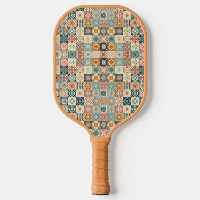 Raquette De Pickleball Vintage, patchwork, paré (Recto)