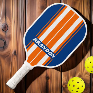 Raquette De Pickleball Vintage Rayures de Planche de Big City avec Nom