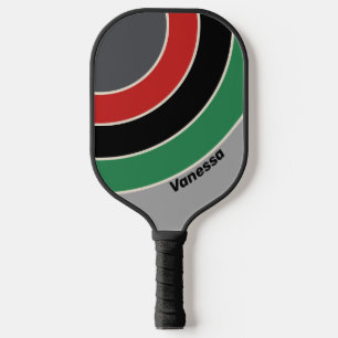Raquette De Pickleball Vintage VHS Rayure Cercle avec Nom