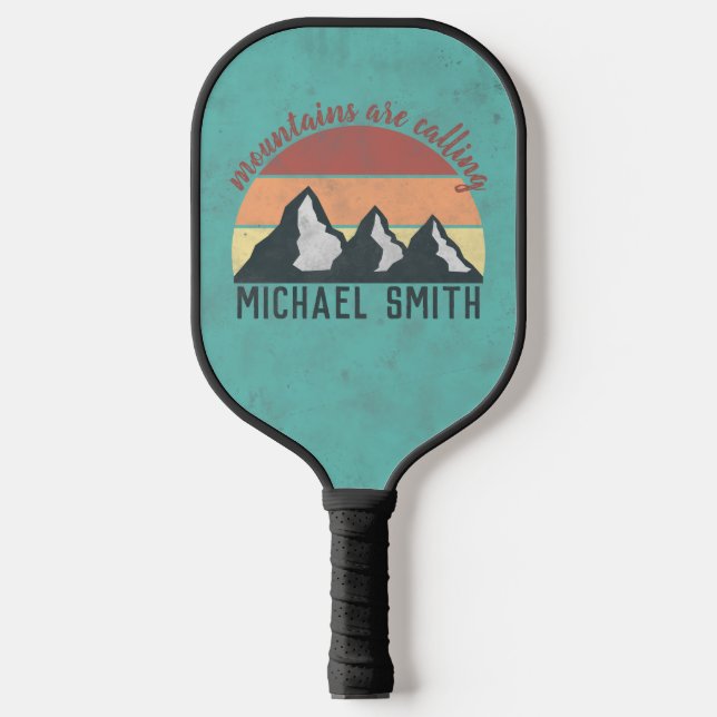 Raquette De Pickleball Vintages pastels montagnes appellent monogram (Recto)