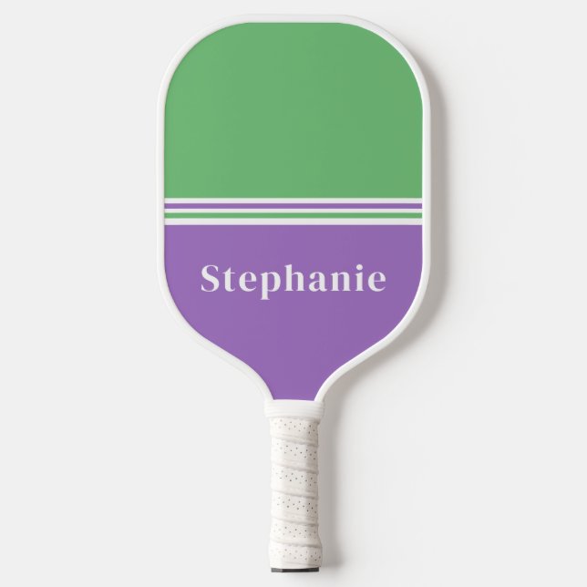 Raquette de Pickleball Violette Verte Minimale (Recto)