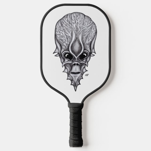 Raquette De Pickleball Visage Alien, Reconstruction faciale du crâne afri (Recto)