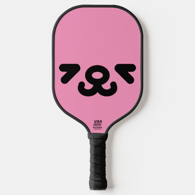 Raquette De Pickleball Visage de chiot heureux rose clair (Recto)