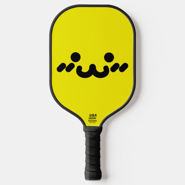 Raquette De Pickleball Visage Mignon Jaune (Recto)