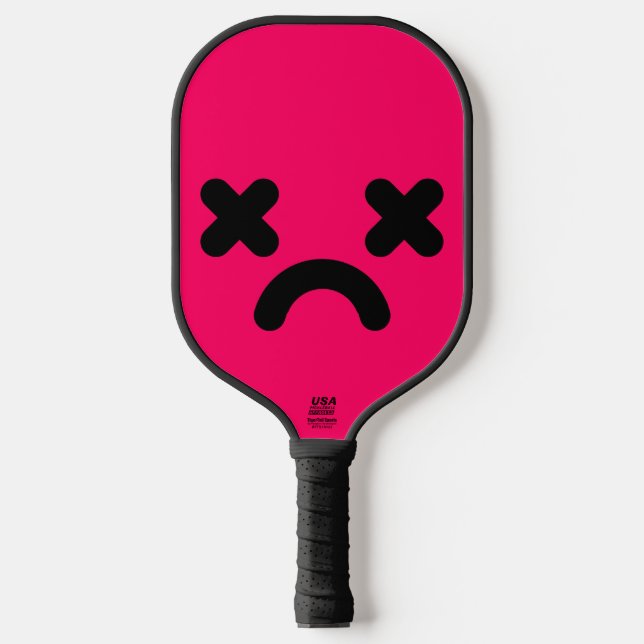 Raquette De Pickleball Visage Rose Triste Étourdi (Recto)
