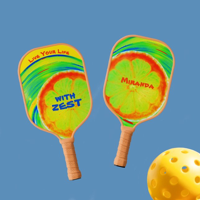 Raquette De Pickleball Vivez votre vie avec Zest Psychedelic Citrus (Créateur téléchargé)