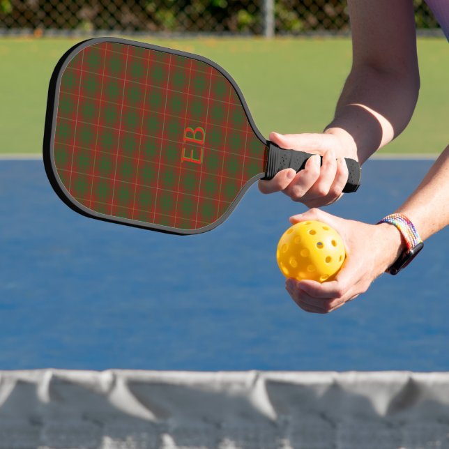 Raquette De Pickleball Vos initiales sur Bruce Clan tartan (Insitu)
