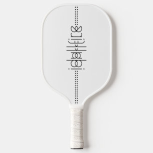 Raquette De Pickleball Votre nom en tant que glyphes Aliens Unique Blanc
