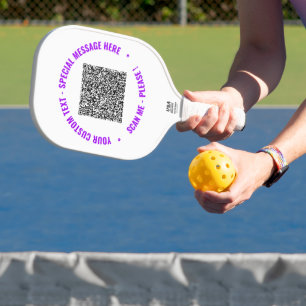 Raquette De Pickleball Votre QR Code Scan Texte personnalisé Pickleball P