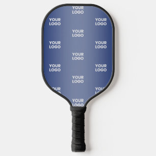 Raquette De Pickleball Votre simple logo répétitif   Dégradé bleu
