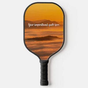Raquette De Pickleball Votre soleil de texte personnalisé au-dessus du pa
