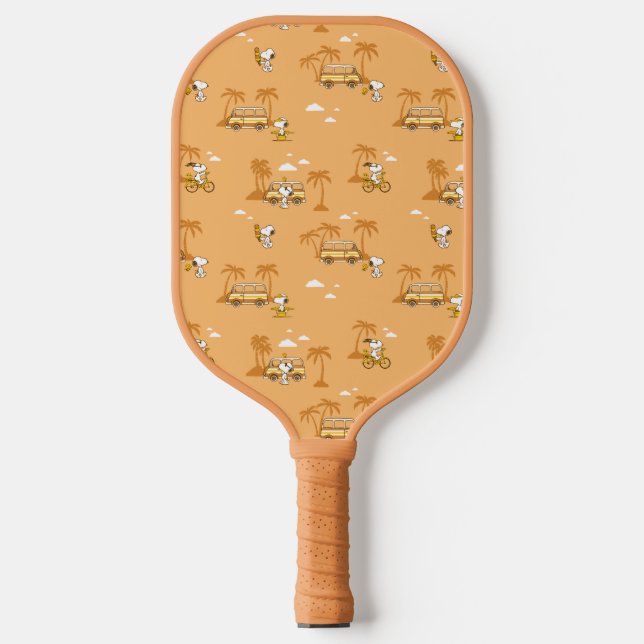Raquette De Pickleball Voyage sur route | Peanuts Snoopy Beach Motif (Recto)