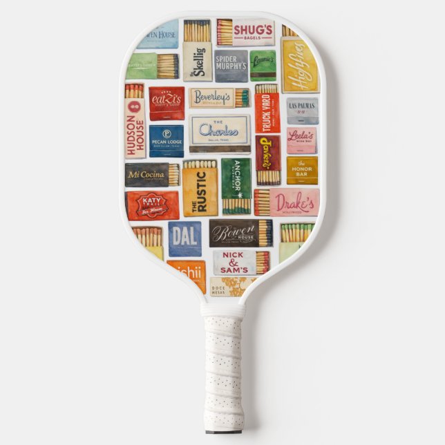 Raquette de Pickleball Watercolor Dallas Matchbook (Recto)