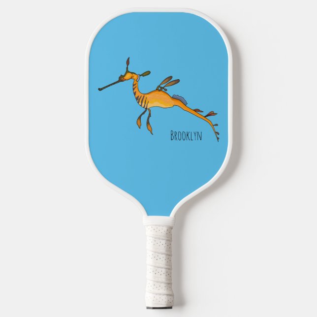 Raquette De Pickleball Weedy seadragon cartoon illustration  (Recto)