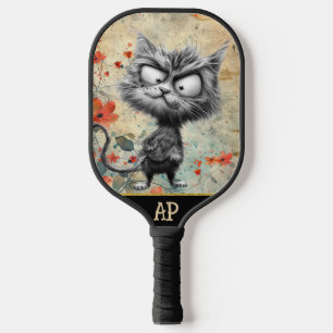 Raquette De Pickleball *~* Whimsical Quirky Cat AP68 Floral 17 PHOTO