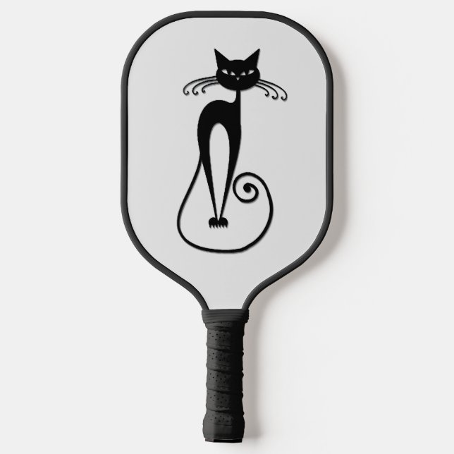 Raquette De Pickleball Whimsical Skinny Chat noir (Verso)