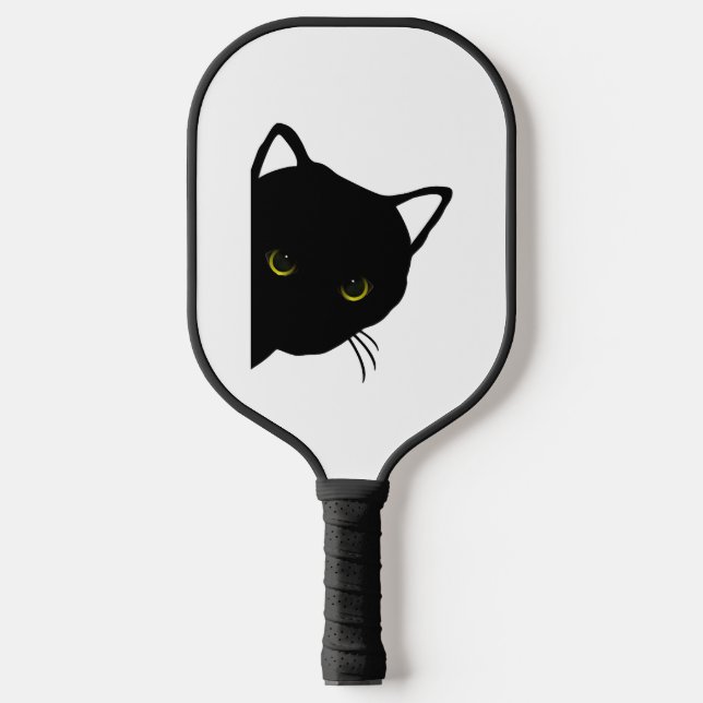 Raquette De Pickleball yeux de chat noir gauche (Recto)