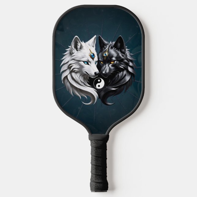 Raquette De Pickleball Yin Yang Wolves. (Recto)