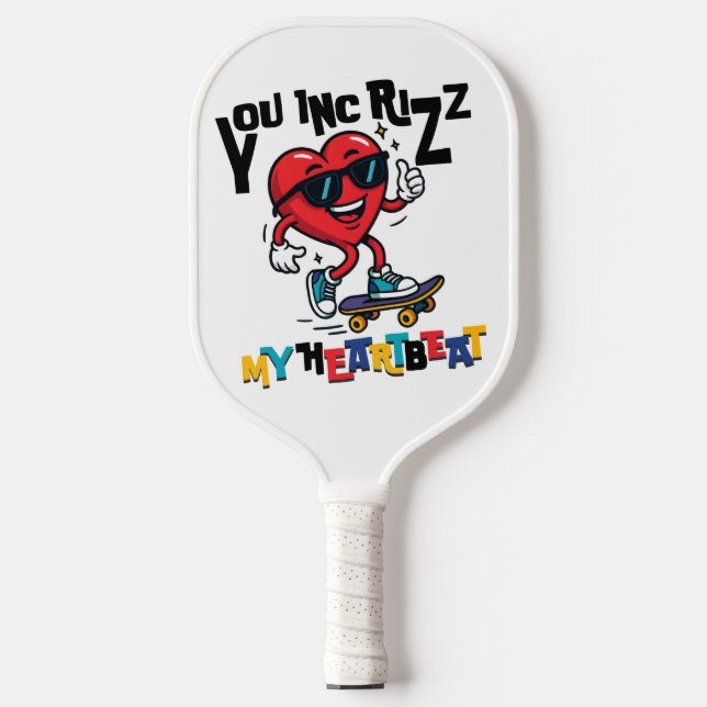 Raquette De Pickleball You Inc Rizz my Heartbeat - Cute skateboard heart (Recto)