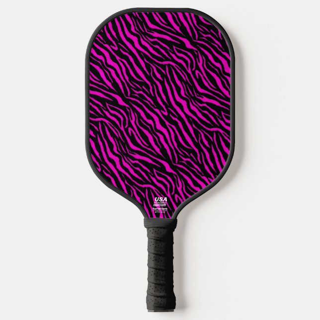 RAQUETTE DE PICKLEBALL ZÈBRE ROSE CHAUD (Recto)