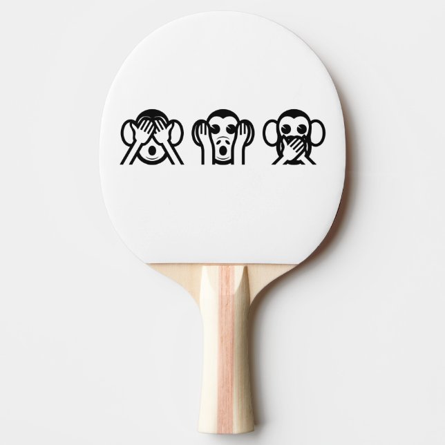 Raquette De Ping Pong 3 singes sages Emoji (Devant)