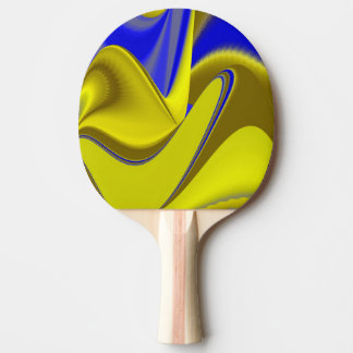 Raquette De Ping Pong 3D Abstract Rainbowart in Gold Yellow Blue