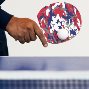 Raquette De Ping Pong 4 juillet, Jour de l'Indépendance, Gris Camouflage