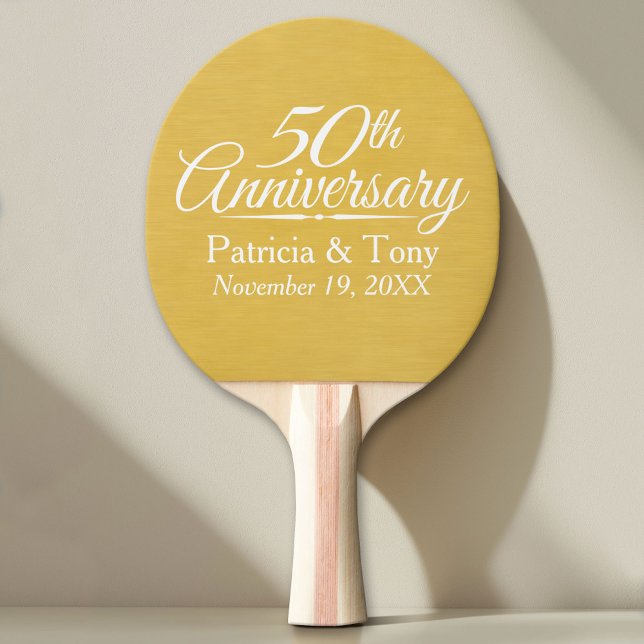 Raquette De Ping Pong 50e anniversaire du Mariage Golden personnalisé (Custom Pin Pong Paddle)