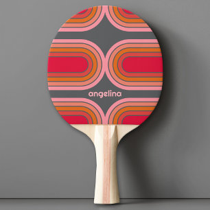 Raquette De Ping Pong 70 Arc rose rouge orange rouge Art Sunset