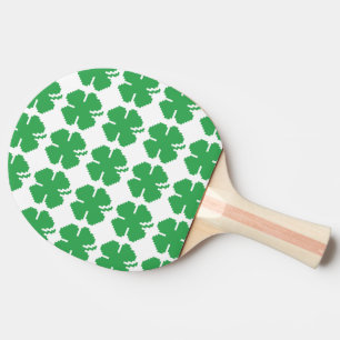 Raquette De Ping Pong 8 bits Pixel Lucky Four Leaf Clocher