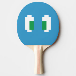 Raquette De Ping Pong 8 Bits Pixel Manga Yeux verts