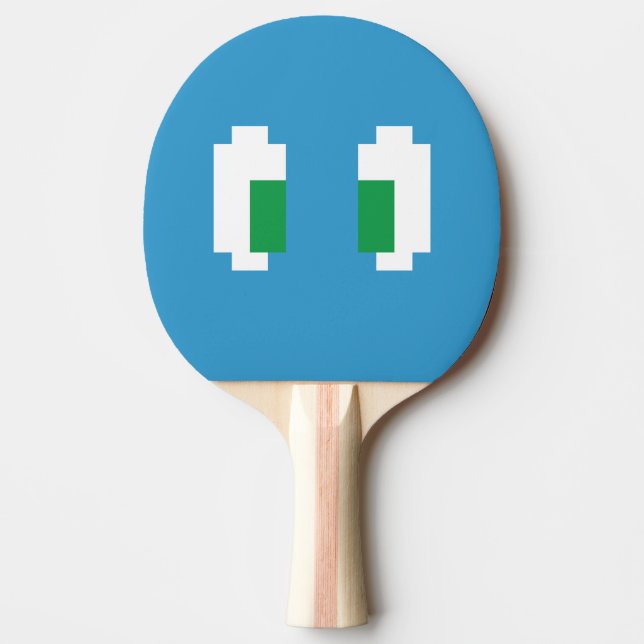 Raquette De Ping Pong 8 Bits Pixel Manga Yeux verts (Devant)