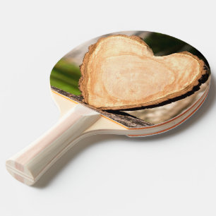 raquette de ping pong à cœur en bois