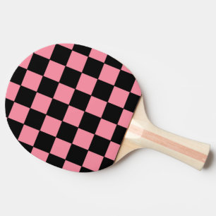 Raquette De Ping Pong À damiers rose et noir