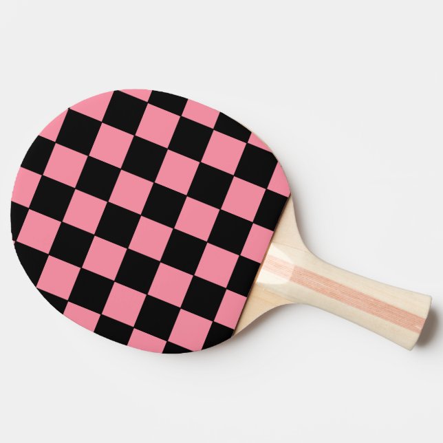 Raquette De Ping Pong À damiers rose et noir (Côté)