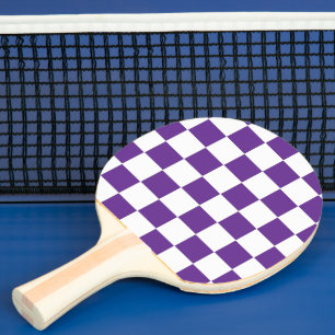 Raquette De Ping Pong à damiers Royal violet et blanc