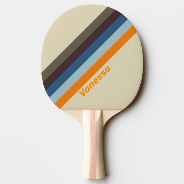 Raquette de Ping Pong à rayures dégradées noisette (Dos)
