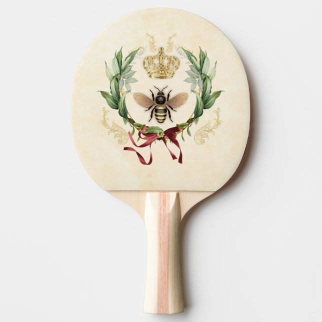 Raquette De Ping Pong Abeille Vintage botanique moderne (Devant)