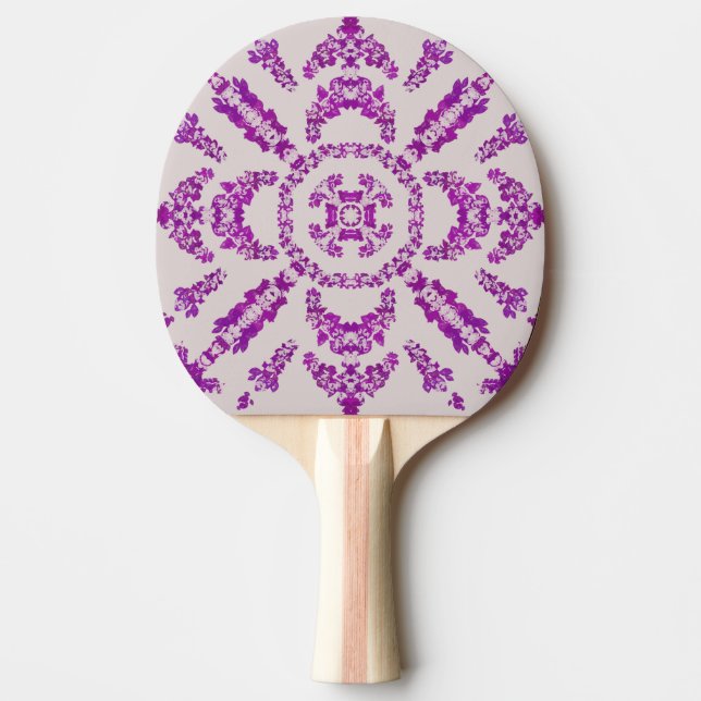 Raquette De Ping Pong Abstract Purple Orchid Flower Design Pattern Art (Devant)