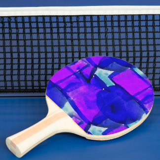 Raquette De Ping Pong abstrait dynamique 'Blue & Purple'