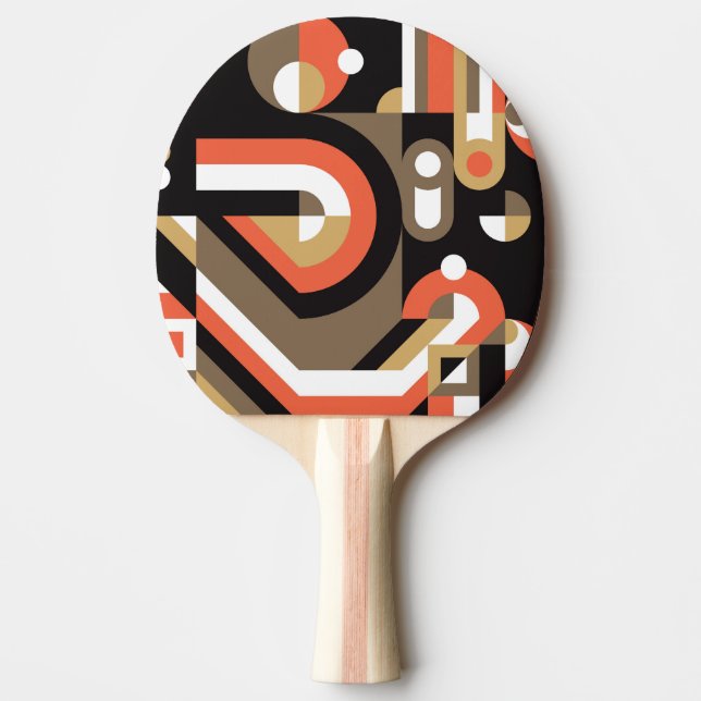 Raquette De Ping Pong Abstrait géométrique : Conception futuriste de l'o (Devant)