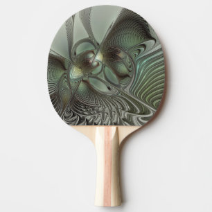 Raquette De Ping Pong Abstrait Olive Sage Green Grey Fractal Art Imagina