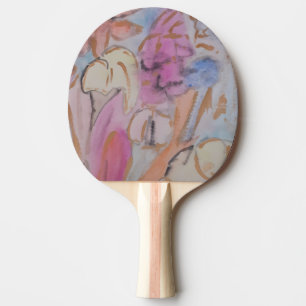 Raquette De Ping Pong Abstrait Pastel Floral