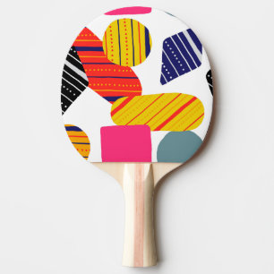 Raquette De Ping Pong Abstraite main dessinée, motif élégante.