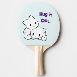 Raquette De Ping Pong Accrochez-Le À Des Chatons De Dessin, Mignonne Ami